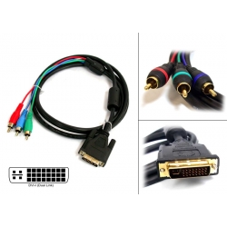 Kabel DVI-I 24+5 Dual Link-3RCA component 3m