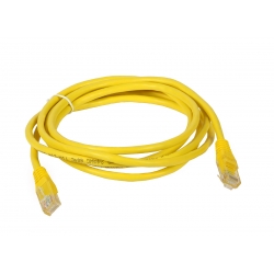 Kabel patchcord UTP CU kat.5e 0,5m żółty