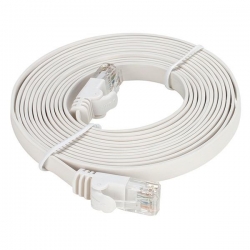 Kabel patchcord UTP CCA 0,5m biały płaski