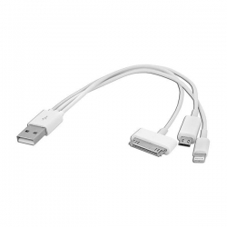 Kabel USB wt.A/wt.micro USB/iPhone 5/6/iPad 0,2m