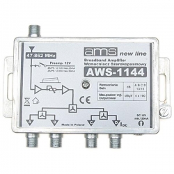 Wzmacniacz antenowy DVB-T 1-we 4-wy AWS-1144