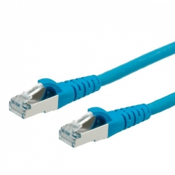 Kabel patchcord S/FTP PiMF kat.6A 1m niebieski