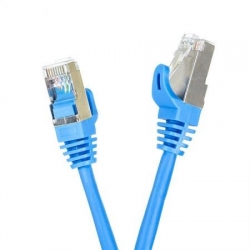 Kabel patchcord FTP CU kat.5e 0,25m niebieski