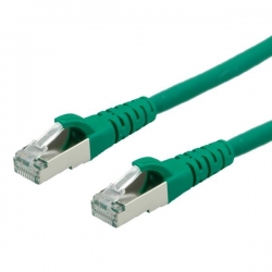 Kabel patchcord FTP CU kat.5e 0,25m zielony
