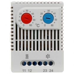 Termostat do szaf Rack ZR-11-1NC-1NO szyna DIN 35-21799