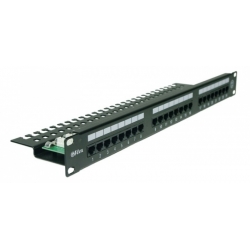 Patchpanel 24xRJ45 UTP kat.5e 19cali 1U wspornik