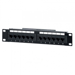 Patchpanel 12xRJ45 UTP kat.5e 10cali 1U