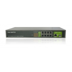 Switch DE-M1008PSE 8xFE 1xGE 1xGE STP 8xPoE Rack