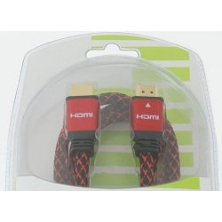 Kabel HDMI nylon czerwony v.1.3b 2,5m blister