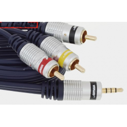 Kabel Jack 3,5 4-polowy-3RCA Vitalco 2,5m blister