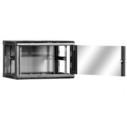 Szafa Rack wisząca 19" 6U 450mm szkl. drzwi zamek