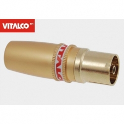 Gniazdo antenowe proste Vitalco złote 7,0mm