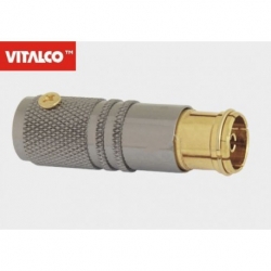 Gniazdo antenowe proste Vitalco chrom złote 8,0mm