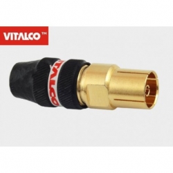 Gniazdo antenowe proste Vitalco złote 7,8mm