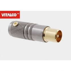 Wtyk antenowy prosty Vitalco chrom złoty 8,0mm