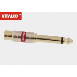 Redukcja gn.RCA/wt.Jack 6,3 mono aluminium złoty
