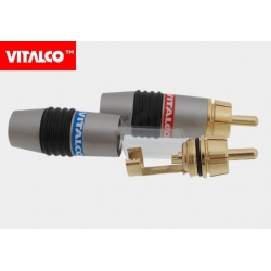 Wtyk RCA srebrny metal 6,7mm Vitalco