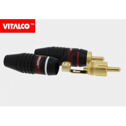 Wtyk RCA czarny metal złoty 5,6mm Vitalco