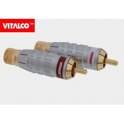 Wtyk RCA Power srebrny metal Vitalco 6mm