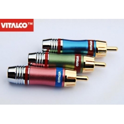 Wtyk RCA metal chrom Vitalco 6mm RGB kpl. 3szt