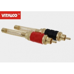 Wtyk RCA Vitalco 7,2mm z odgiętką złoty