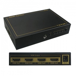 Rozgałęźnik HDMI aktywny spliter 1x4 mini