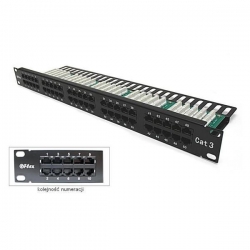 Patchpanel 50xRJ45 ISDN kat.3 19cali 1U