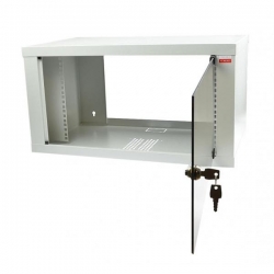 Szafa Rack wisząca 19" 6U 350mm szkl.drzwi zamek