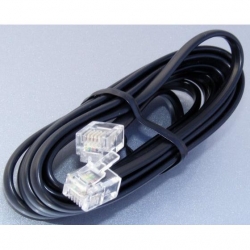 Kabel telefoniczny prosty 6p4c 5m czarny