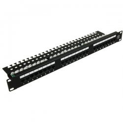 Patchpanel 24xRJ45 UTP kat.6 19cali 0,5U wspornik