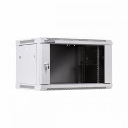 Szafa Rack wisząca 19" 6U 600mm szara szkla. drzwi