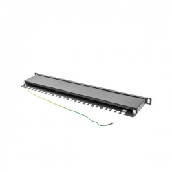 Patchpanel 24xRJ45 FTP kat.5e 19cali 0,5U wspornik