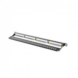 Patchpanel 24xRJ45 UTP kat.5e 19cali 0,5U wspornik