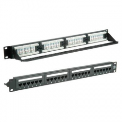 Patchpanel 24xRJ45 UTP kat.6A 19cali wspornik