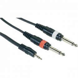 Kabel Jack 3,5-2xJack 6,3 mono 1,5m