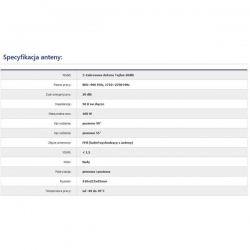 Antena logarytmiczna GSM/3G/4G LTE 20dBi 10m FME-22099