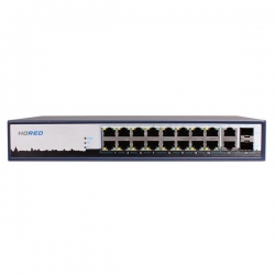 Switch PoE Hored 18xFE 16xPoE 2xSFP Rack 250W-22565