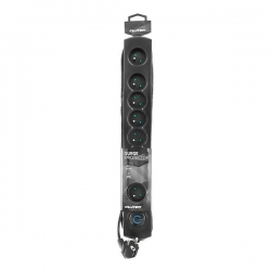Listwa przepięciowa Qoltec 8gn. 1,8m czarna-22905