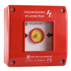 Przycisk przeciwpożarowy wyłącznika prądu PWP1-23065