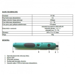 Wkrętak akumulatorowy PT-036U 3,6V Pro's Kit-25213