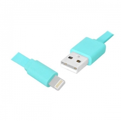 Kabel USB wt.A/wt. 8pin iPhone płaski niebieski 1m-27771