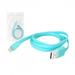 Kabel USB wt.A/wt. 8pin iPhone płaski niebieski 1m-27772