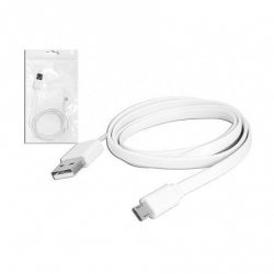 Kabel USB wt.A/wt. 8pin iPhone płaski biały 1m-27775