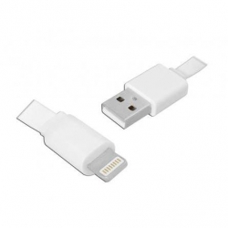 Kabel USB wt.A/wt. 8pin iPhone płaski biały 1m-27776
