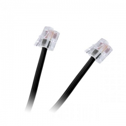 Kabel telefoniczny prosty 6p4c 10m czarny -27777