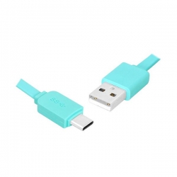 Kabel USB wt.A/wt.C 1m płaski niebieski -28665