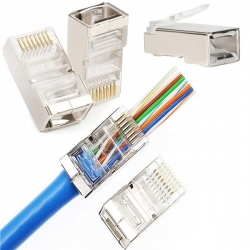 Wtyk modularny RJ-45 8p8c kat.6 ekranow przelotowy-28963