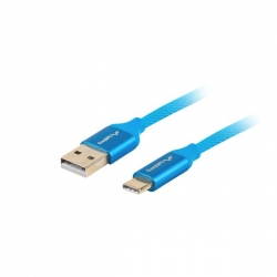 Kabel USB wt.A/wt.C 3.0 QC 1m Premium niebieski -30448