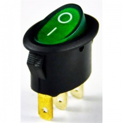 Przełącznik podświetlany owalny AC zielony-31855