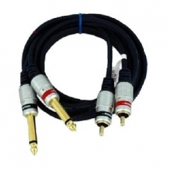 Kabel audio 2xwt.Jack 6,3 mono/2xwt.RCA MK50 1m-32420